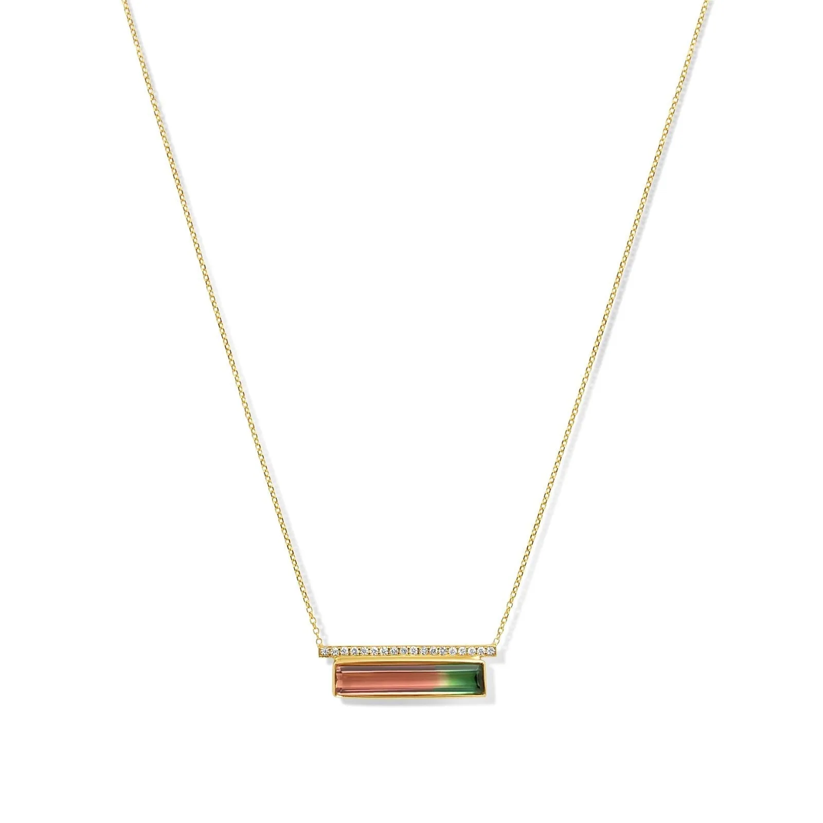 Yellow Gold Tourmaline Pendant