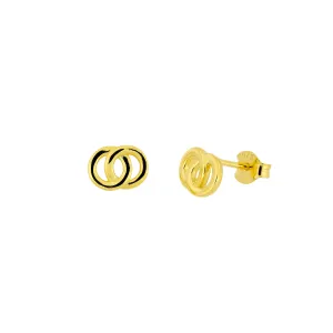 Yellow Gold Vermeil Interlocking Stud Earrings