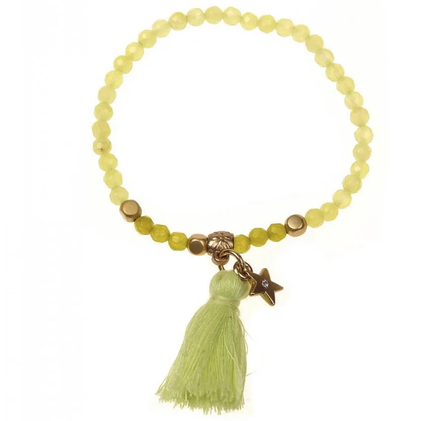 Yellow Rainbow Tassel Bracelet